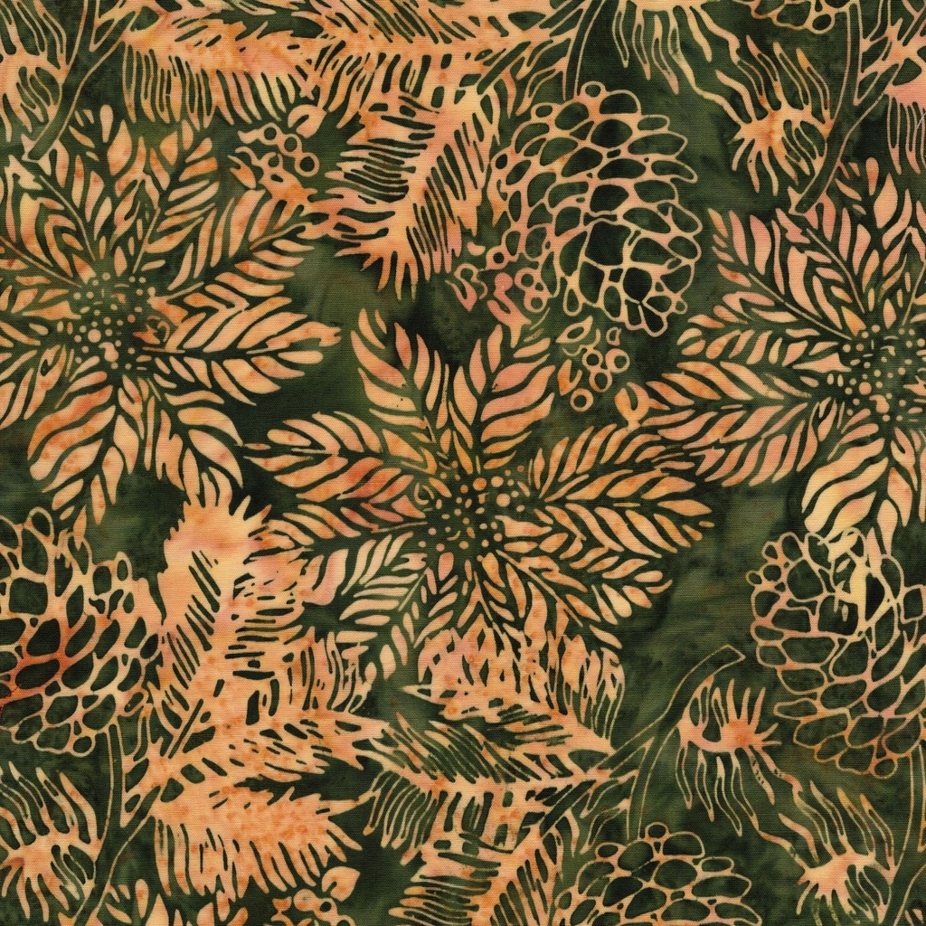 [122501670] 122501670 / Poinsettias and Pinecones Green Jungle