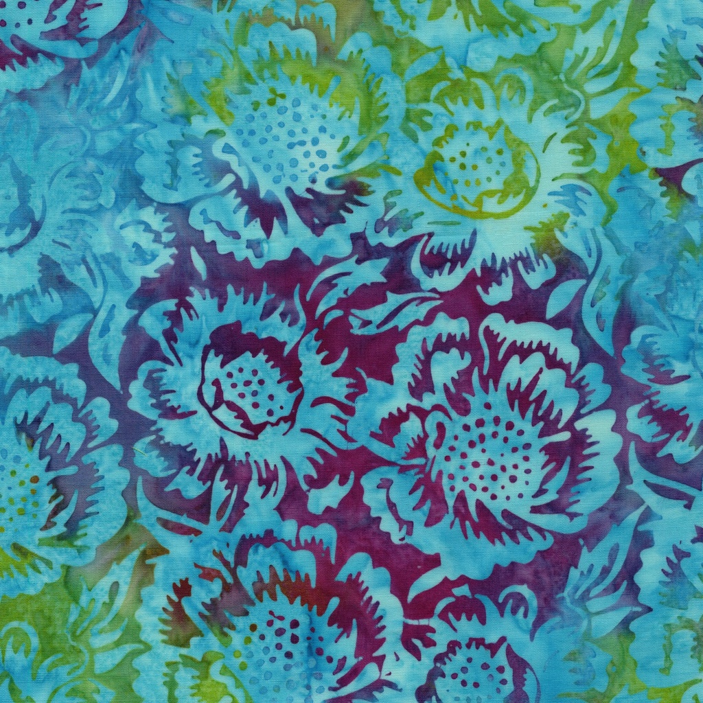 [122517850] 122517850 / Large Floral Multi Purple Green Flourite