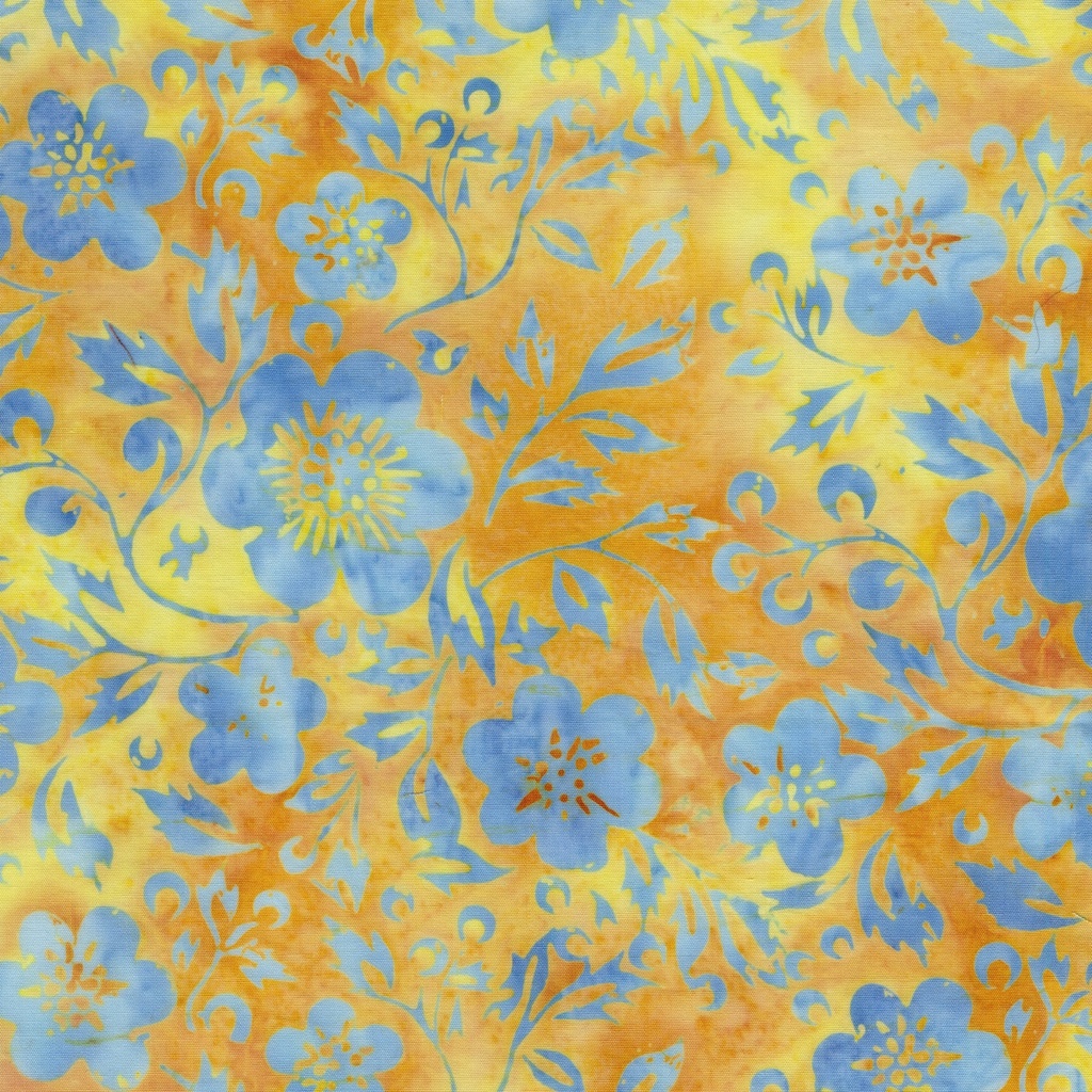 [122519230] 122519230 / Flowers and Leaves Yellow Amber