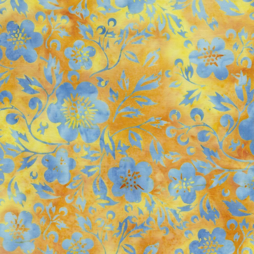 [122519230] 122519230 / Flowers and Leaves Yellow Amber