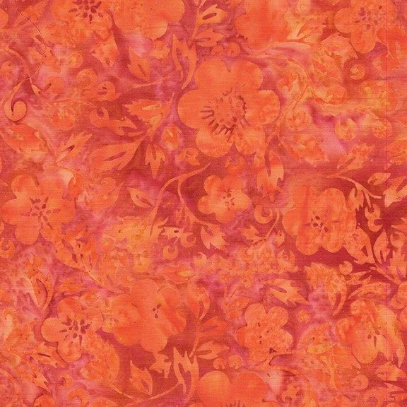 [122519282] 122519282 / Flowers and Leaves Orange Vermillion