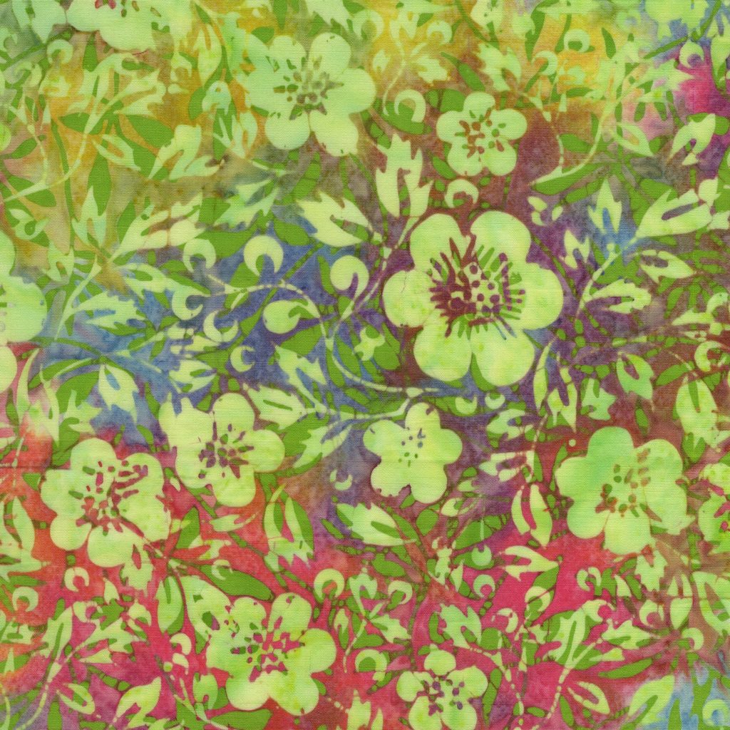 [122519804] 122519804 / Flowers and Leaves Multi Blue Yellow Red Green