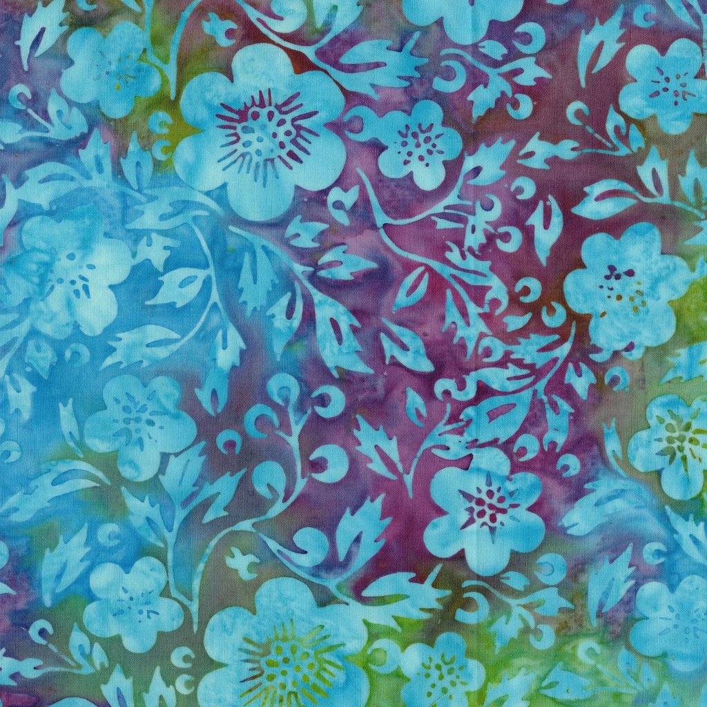 122519850 / Flowers and Leaves Multi Purple Green Flourite