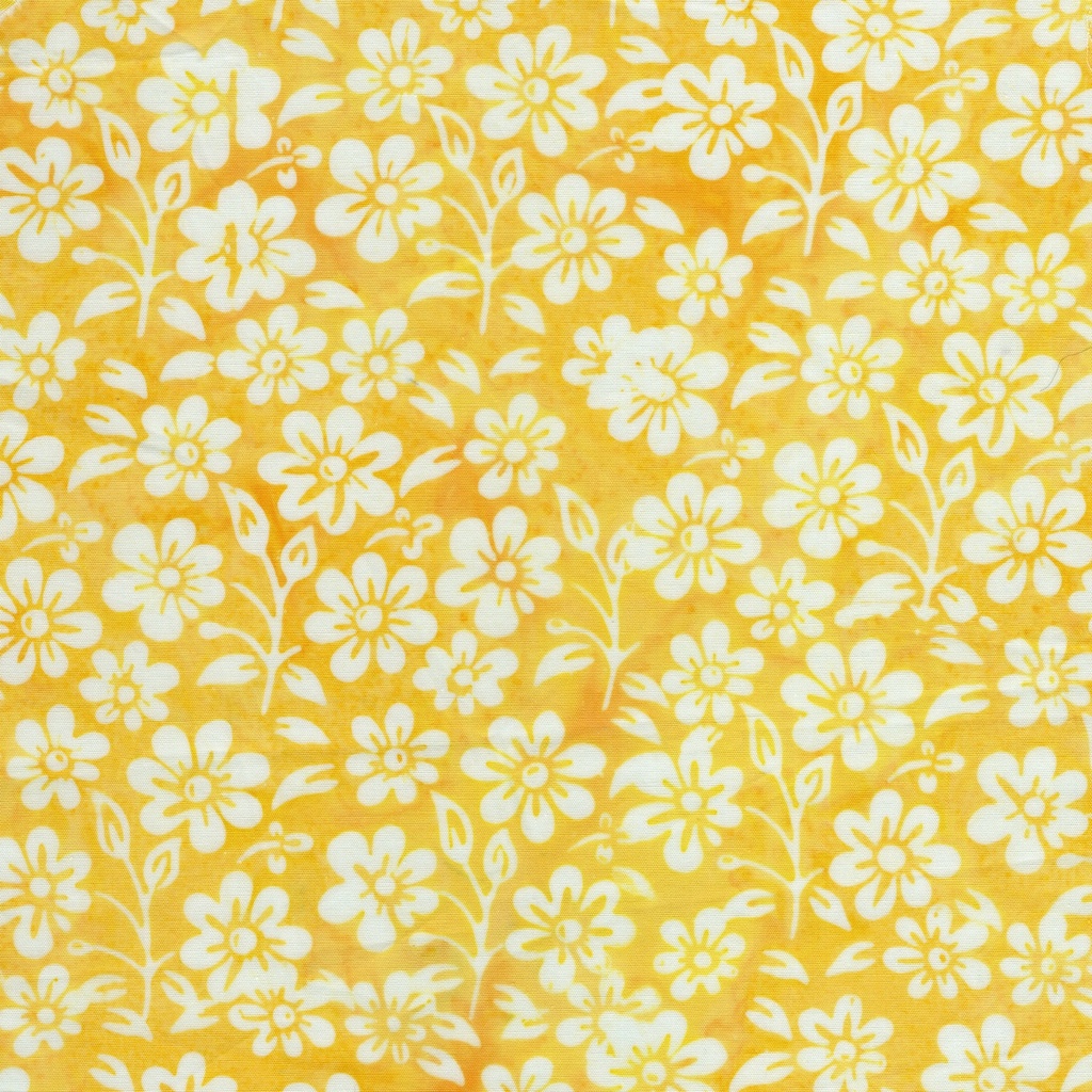 122520240 / Small Flowers and Leaves Yellow Cornmeal