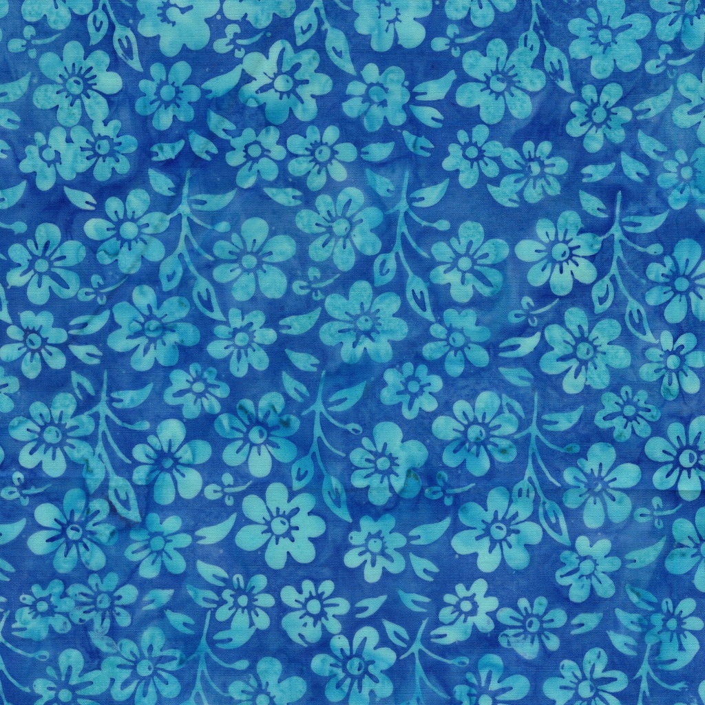 122520530 / Small Flowers and Leaves Blue Wave