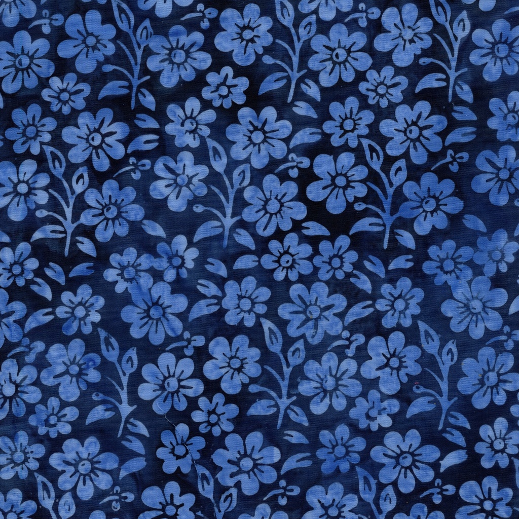 [122520580] 122520580 / Small Flowers and Leaves Blue Ocean