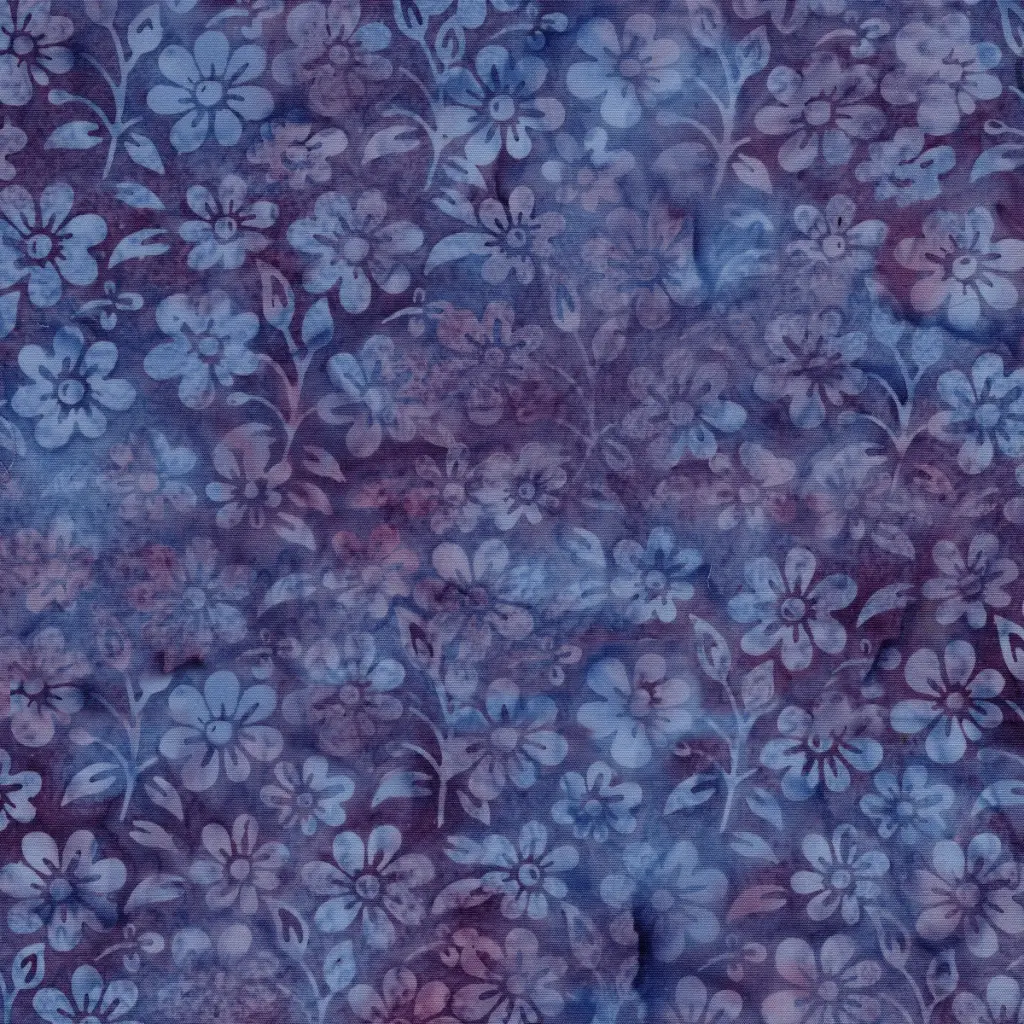 [122520828] 122520828 / Small Flowers and Leaves Multi Blue Purple