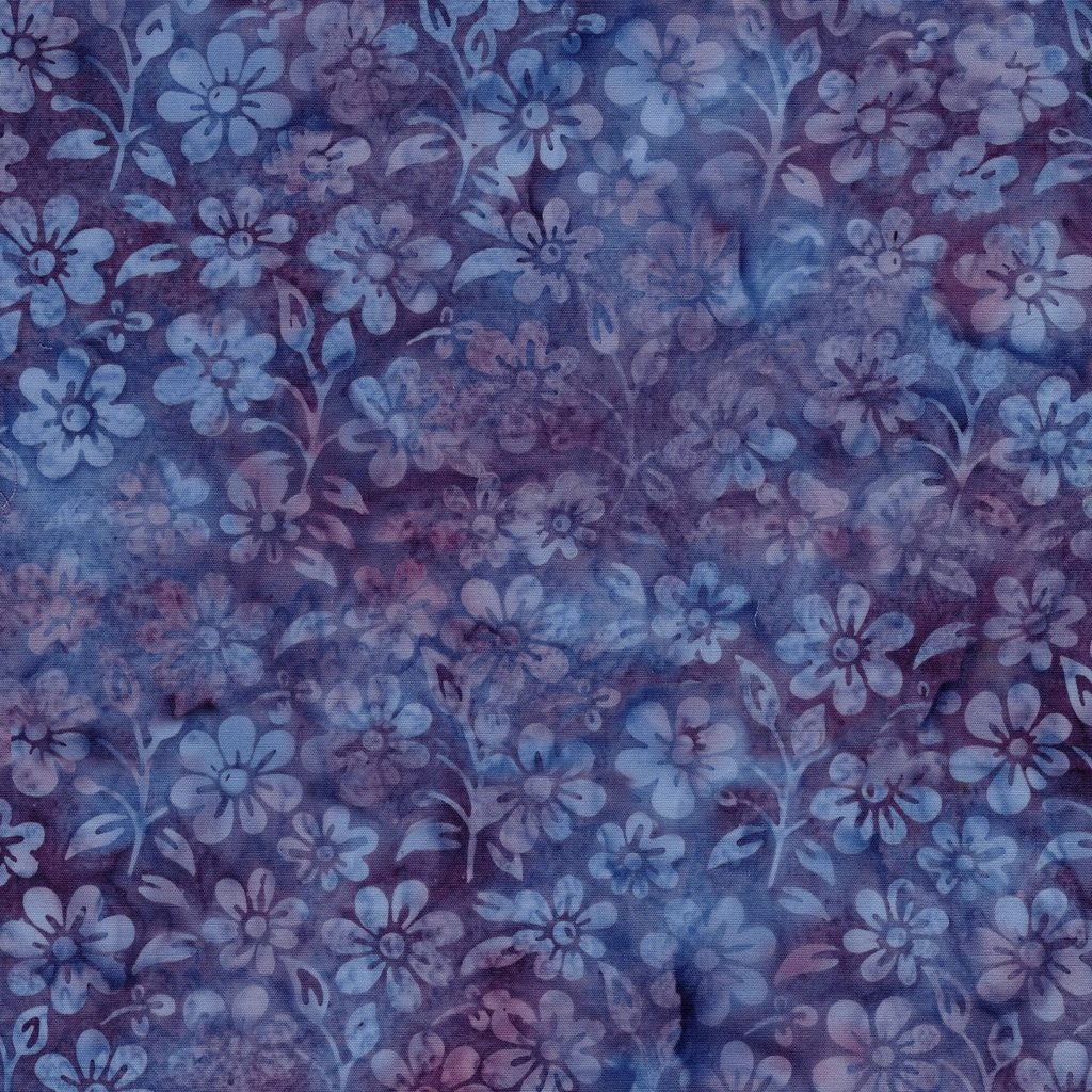 [122520828] 122520828 / Small Flowers and Leaves Multi Blue Purple