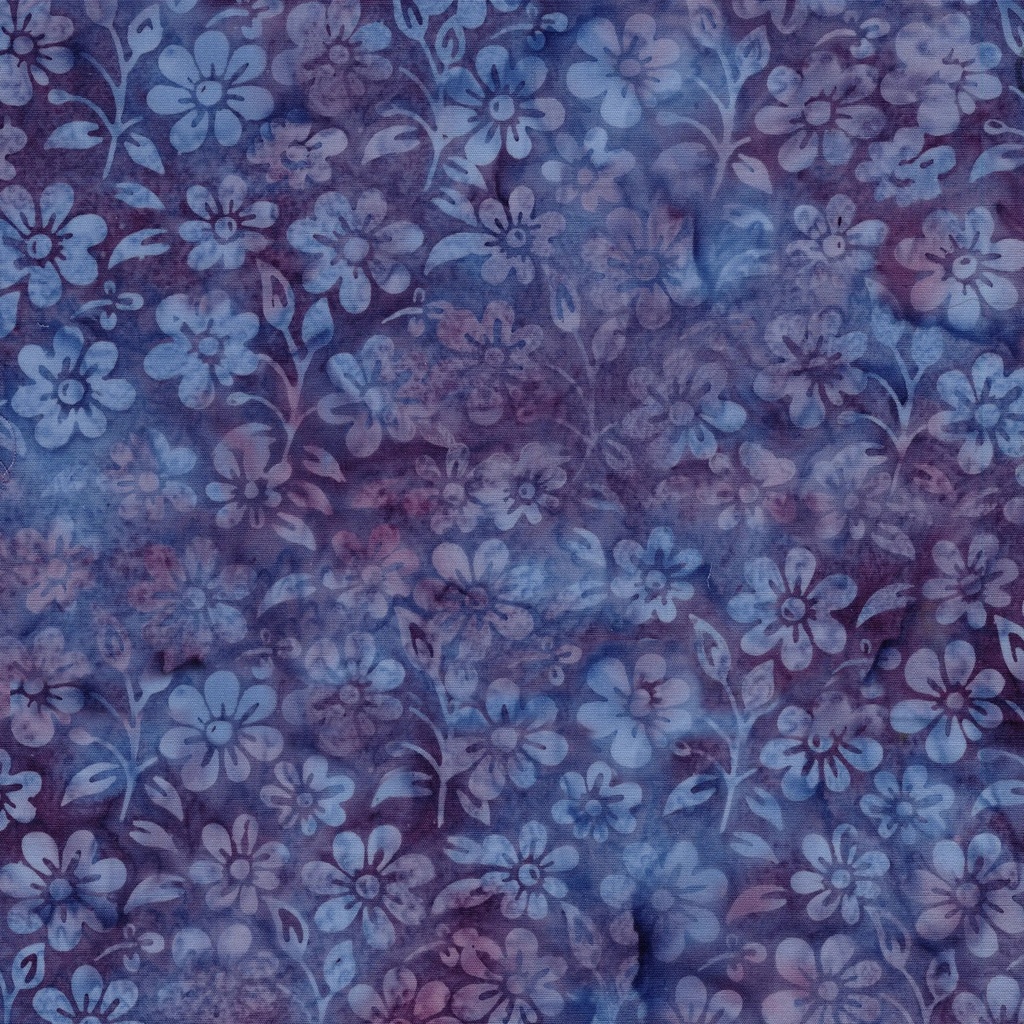 [122520828] 122520828 / Small Flowers and Leaves Multi Blue Purple