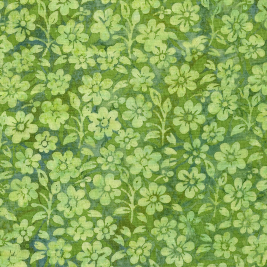 [122520840] 122520840 / Small Flowers and Leaves Multi Blue Green Marbles