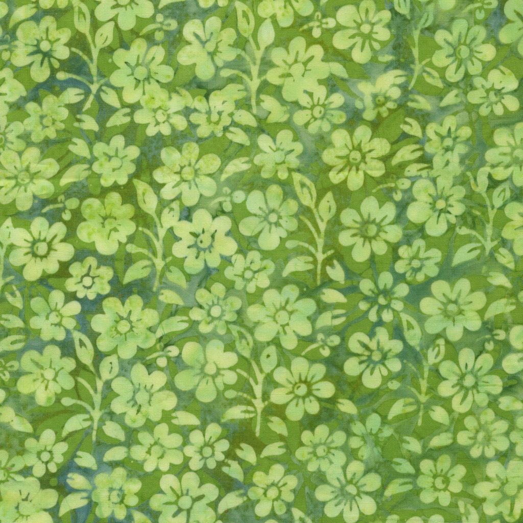 122520840 / Small Flowers and Leaves Multi Blue Green Marbles