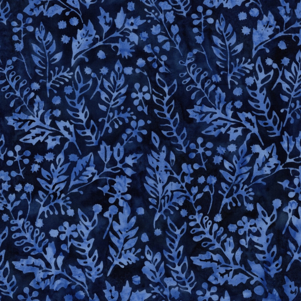 122522580 / Vines Leaves and Berries Blue Ocean