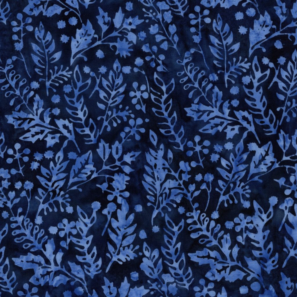 122522580 / Vines Leaves and Berries Blue Ocean