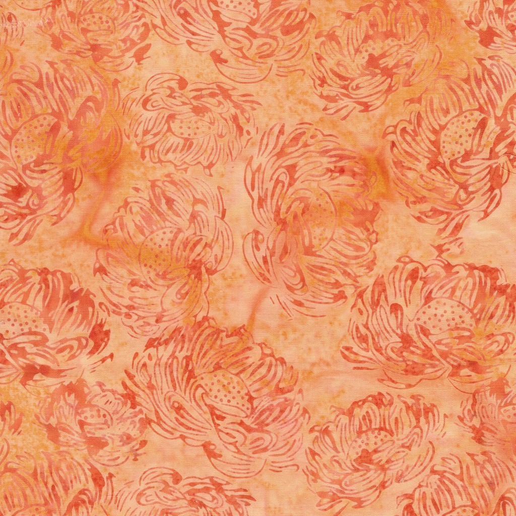 [122525250] 122525250 / Tossed Medium Flowers Orange Cantaloupe