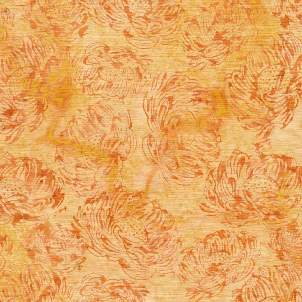 [122525250] 122525250 / Tossed Medium Flowers Orange Cantaloupe