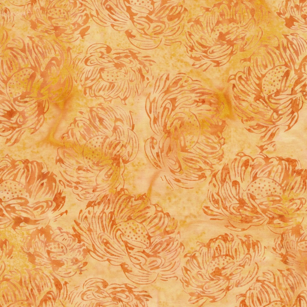 [122525250] 122525250 / Tossed Medium Flowers Orange Cantaloupe