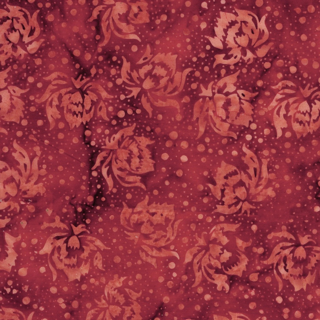 [122529375] 122529375 / Flowers and Dots Red Cranberry