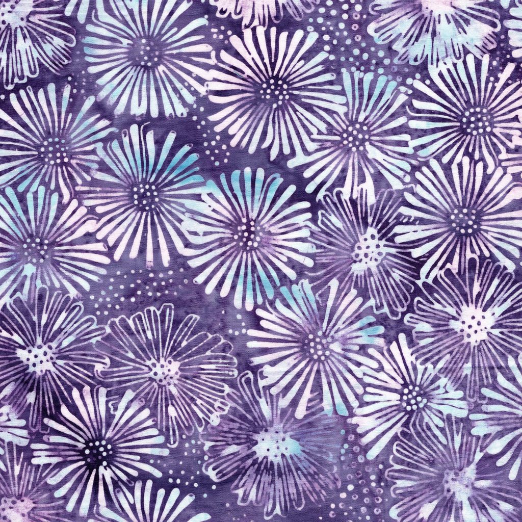 [122531420] 122531420 / Large Daisies and Dots Purple Urchin