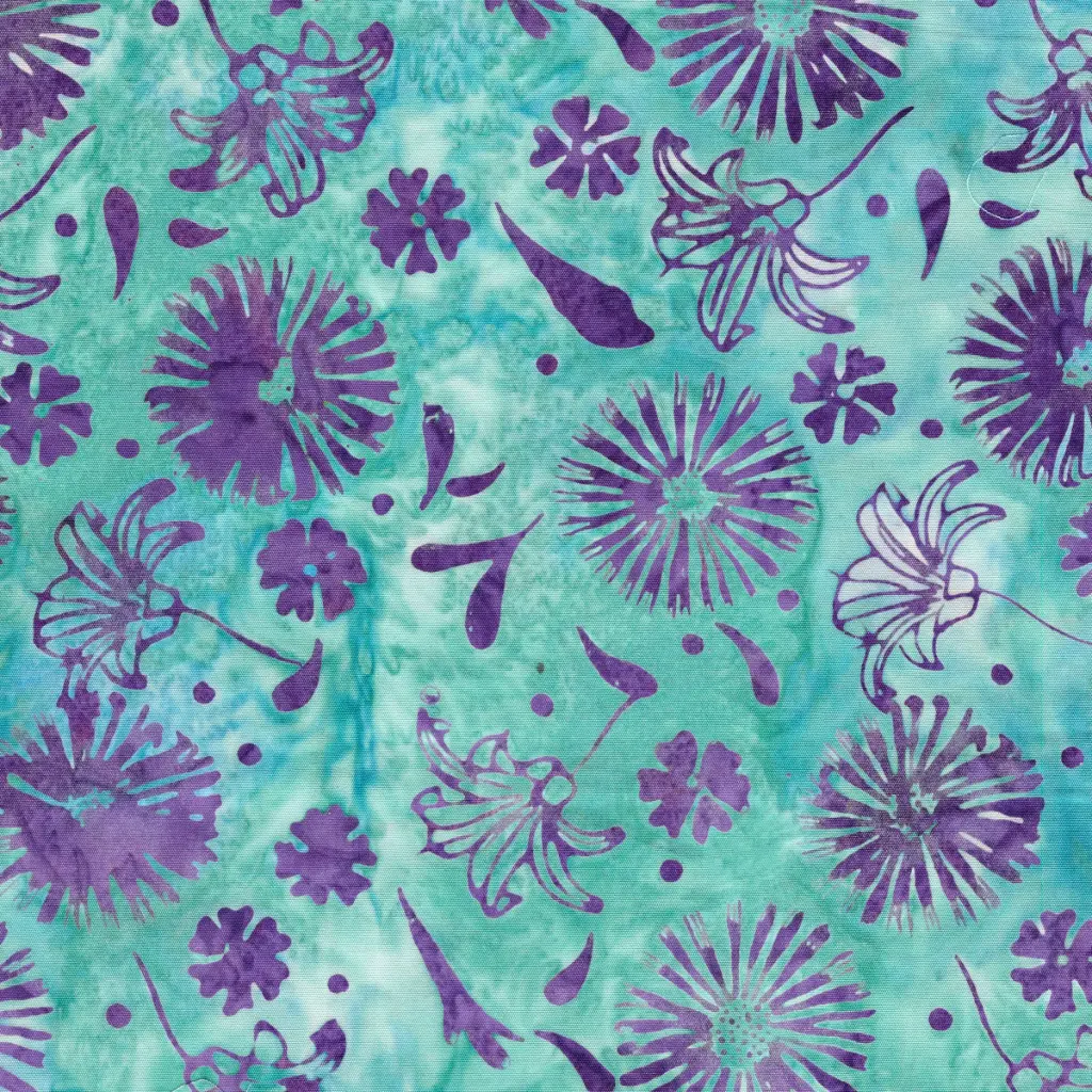 122532920 / Medium Daisies and Lillies Teal Pool