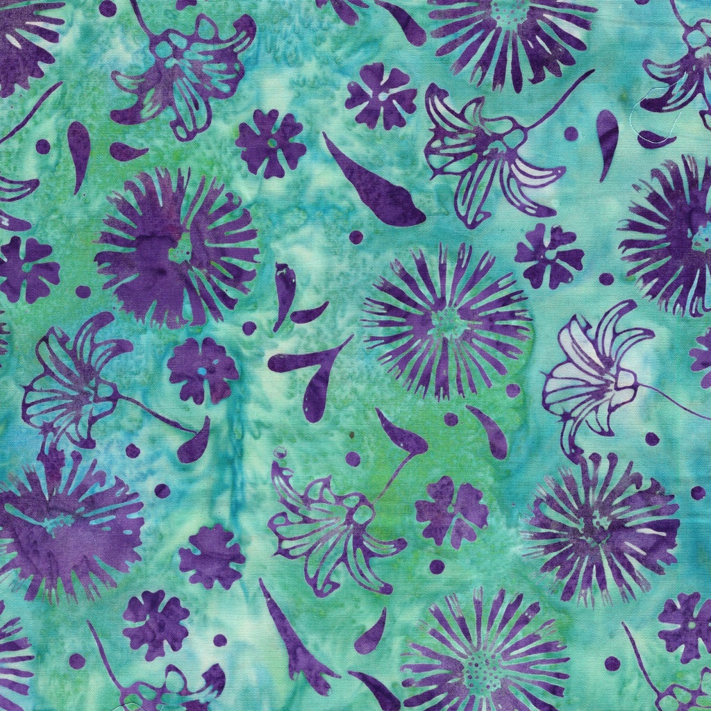 [122532920] 122532920 / Medium Daisies and Lillies Teal Pool