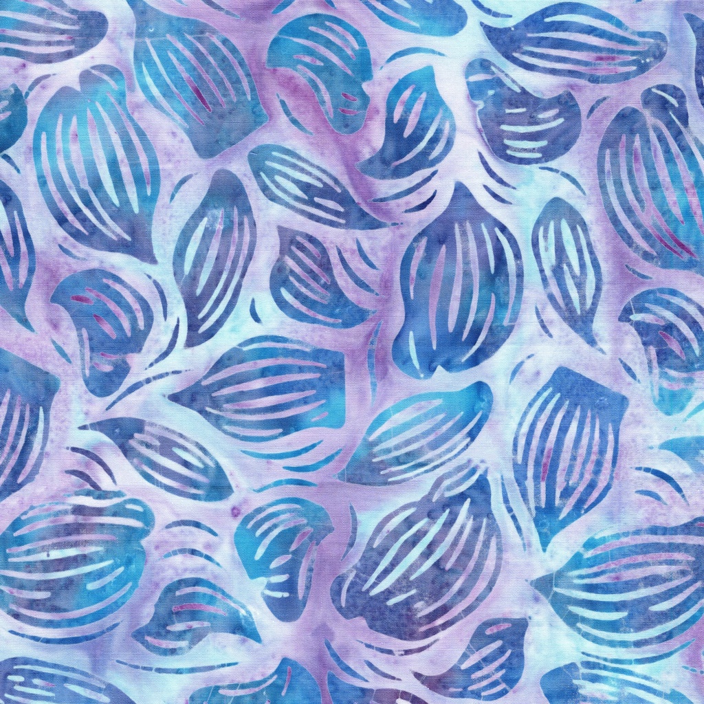 [122535828] 122535828 / Wavy Leaves Multi Blue Purple