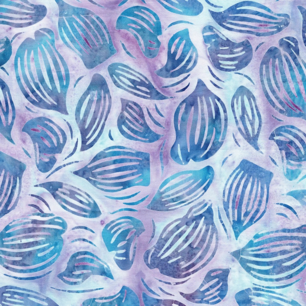 [122535828] 122535828 / Wavy Leaves Multi Blue Purple