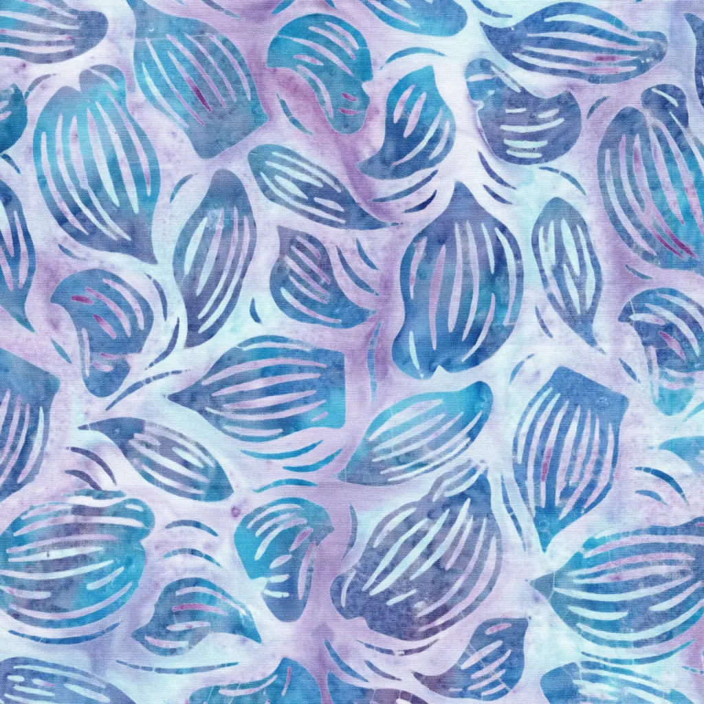 [122535828] 122535828 / Wavy Leaves Multi Blue Purple