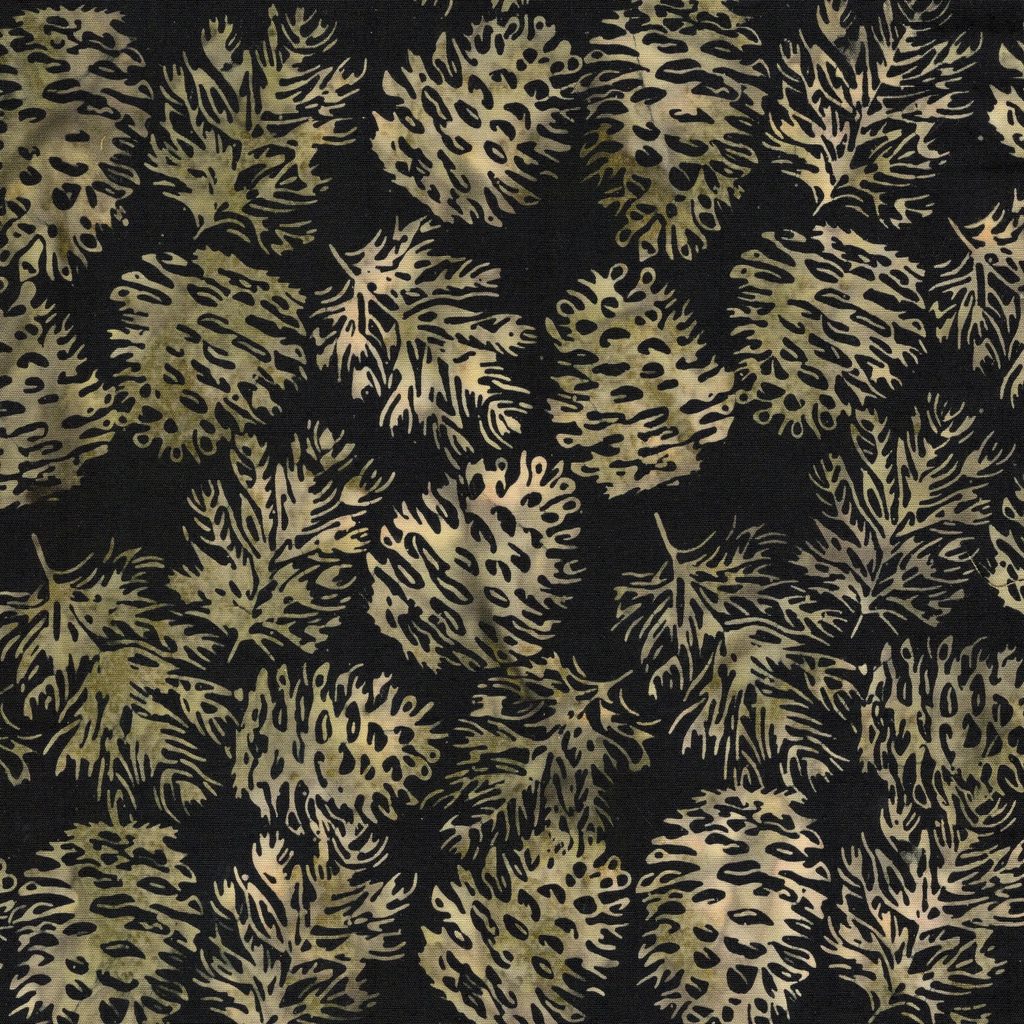 122540795 / Pinecones and Fir Sprigs Black