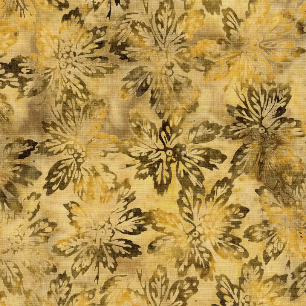 122544262 / Leaves and Berry Clusters Gold Straw
