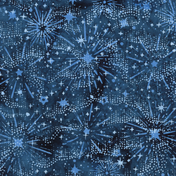 122564570 / Sunburst Stars Blue Cornflower