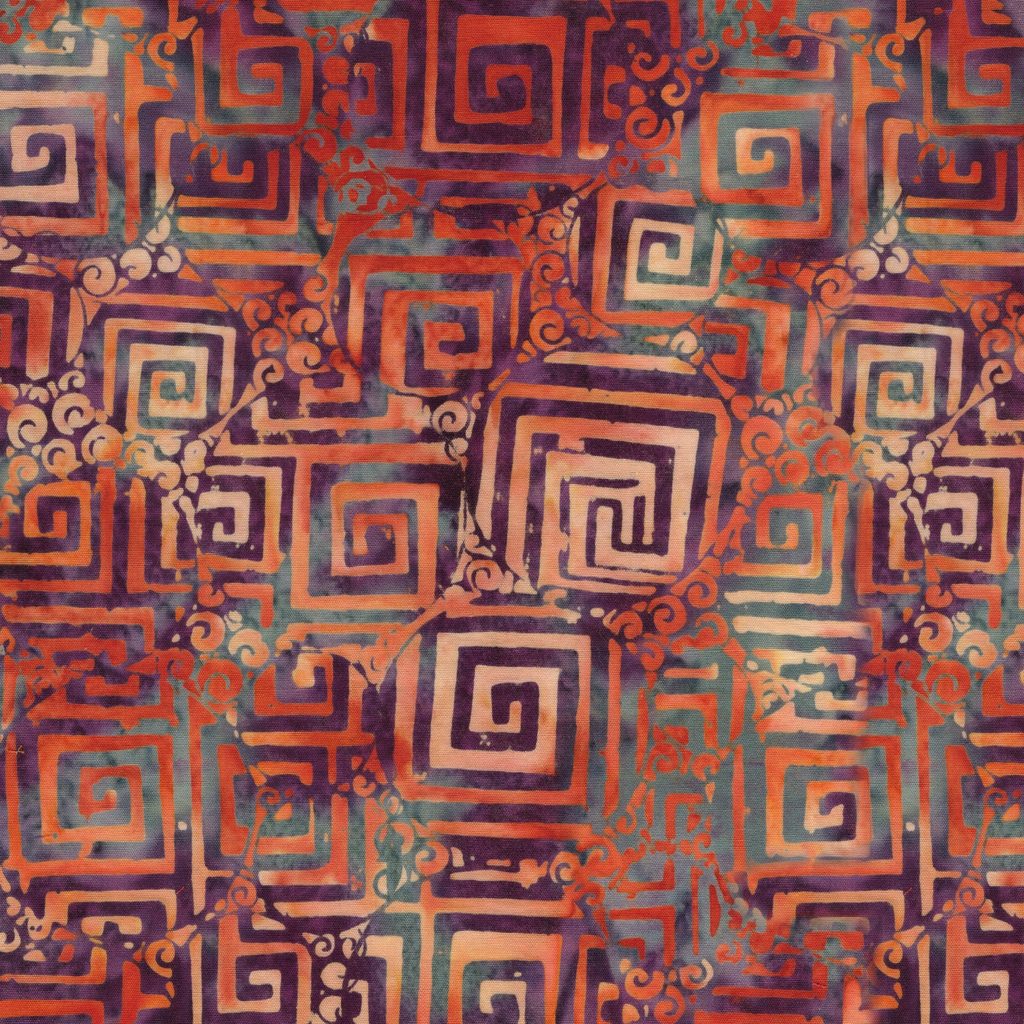 [222504817] 222504817 / Circle Maze Multi Red Blue Dusty