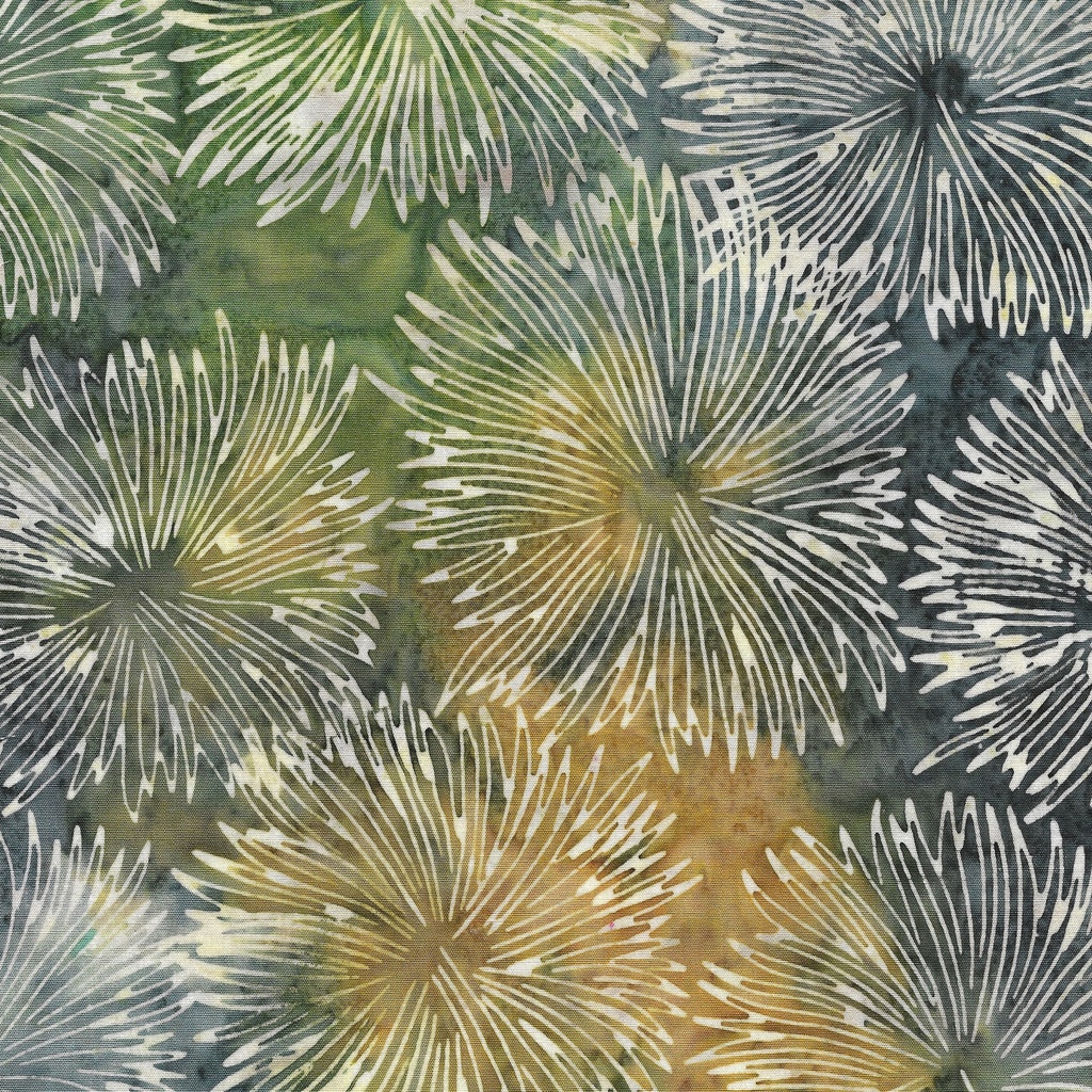 [322401811] 322401811 / Ocean Flower-Multi Green Grey Gold