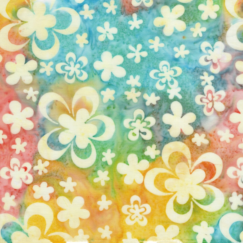 [412604898] 412604898 / Flower Power--Multi Coral Yellow Teal