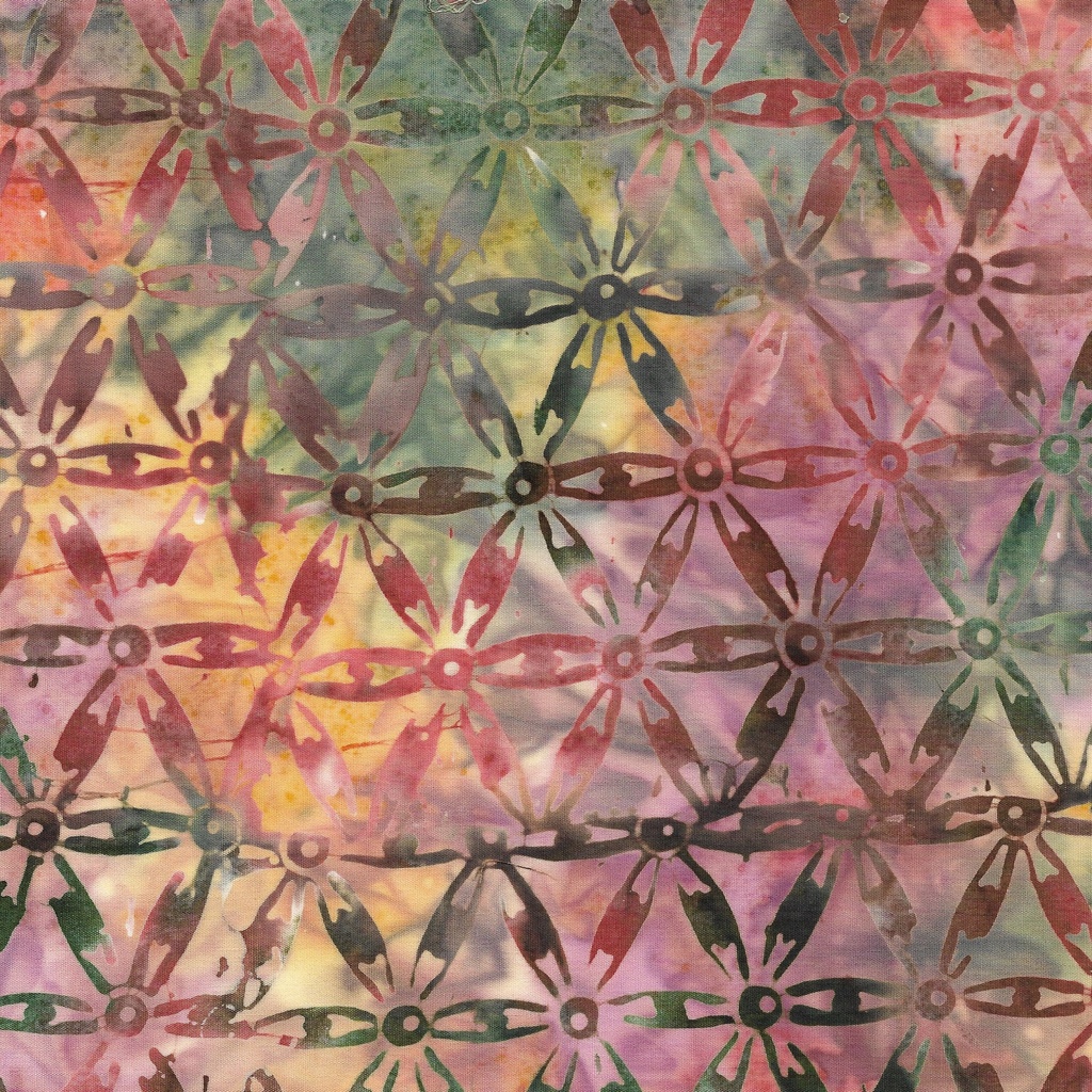 [512405800] 512405800 / Floral Hexies-Multi Pink Yellow Blue Moonstone