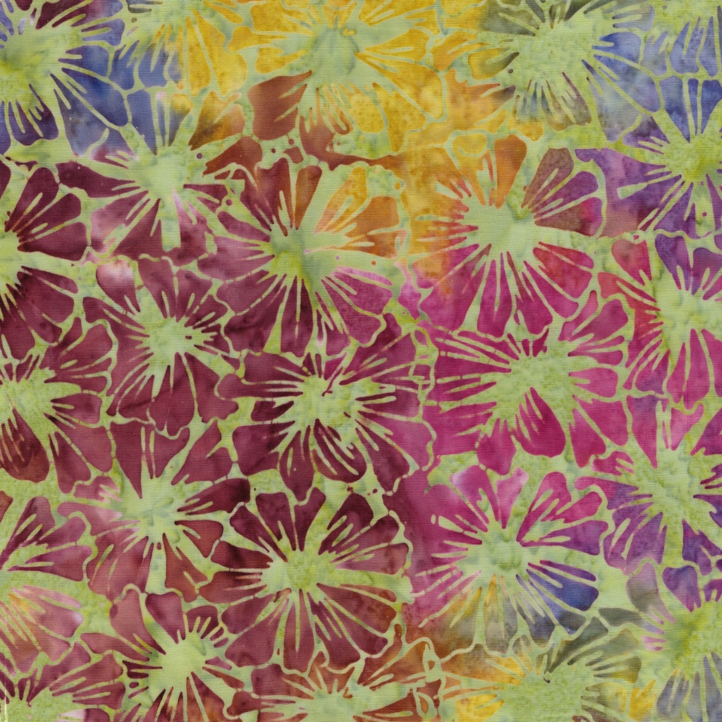 512501803 / Large Floral-Multi Pink Green Pale Olive