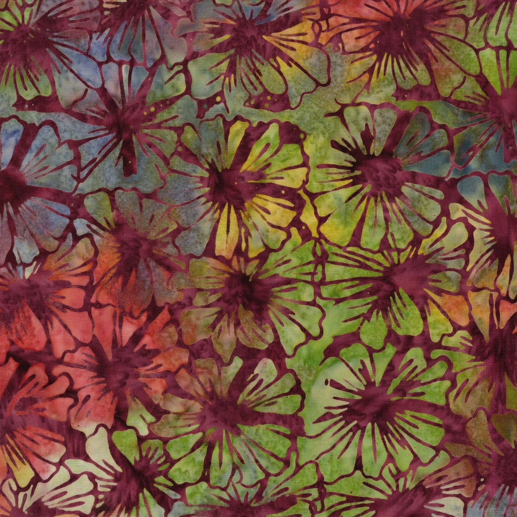 [512501820] 512501820 / Large Floral-Multi Red Green Purple Tourmaline