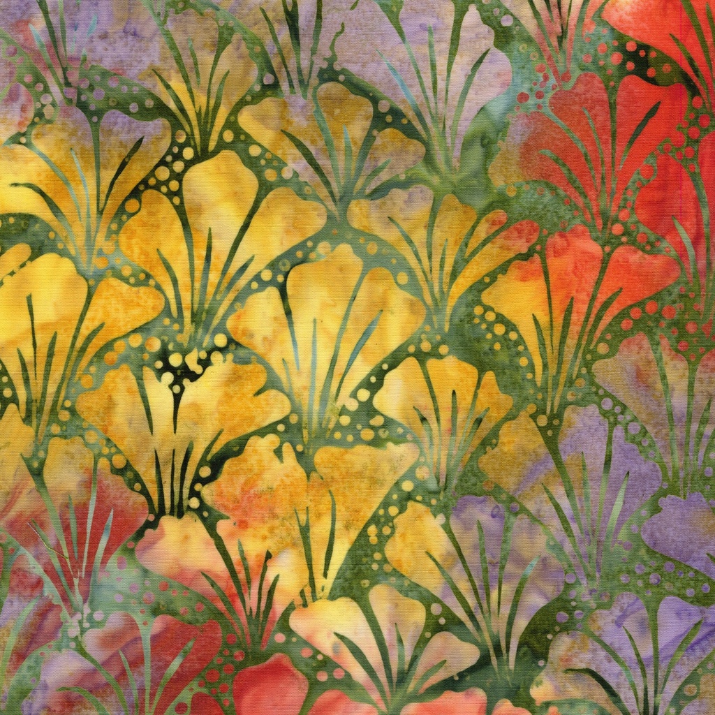 512503803 / Ginko Leaf-Multi Pink Green Pale Olive