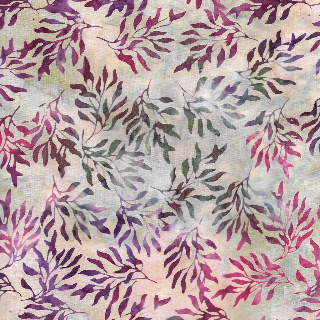 [712404891] 712404891 / Wavy Leaves-Multi Pale Coral Teal