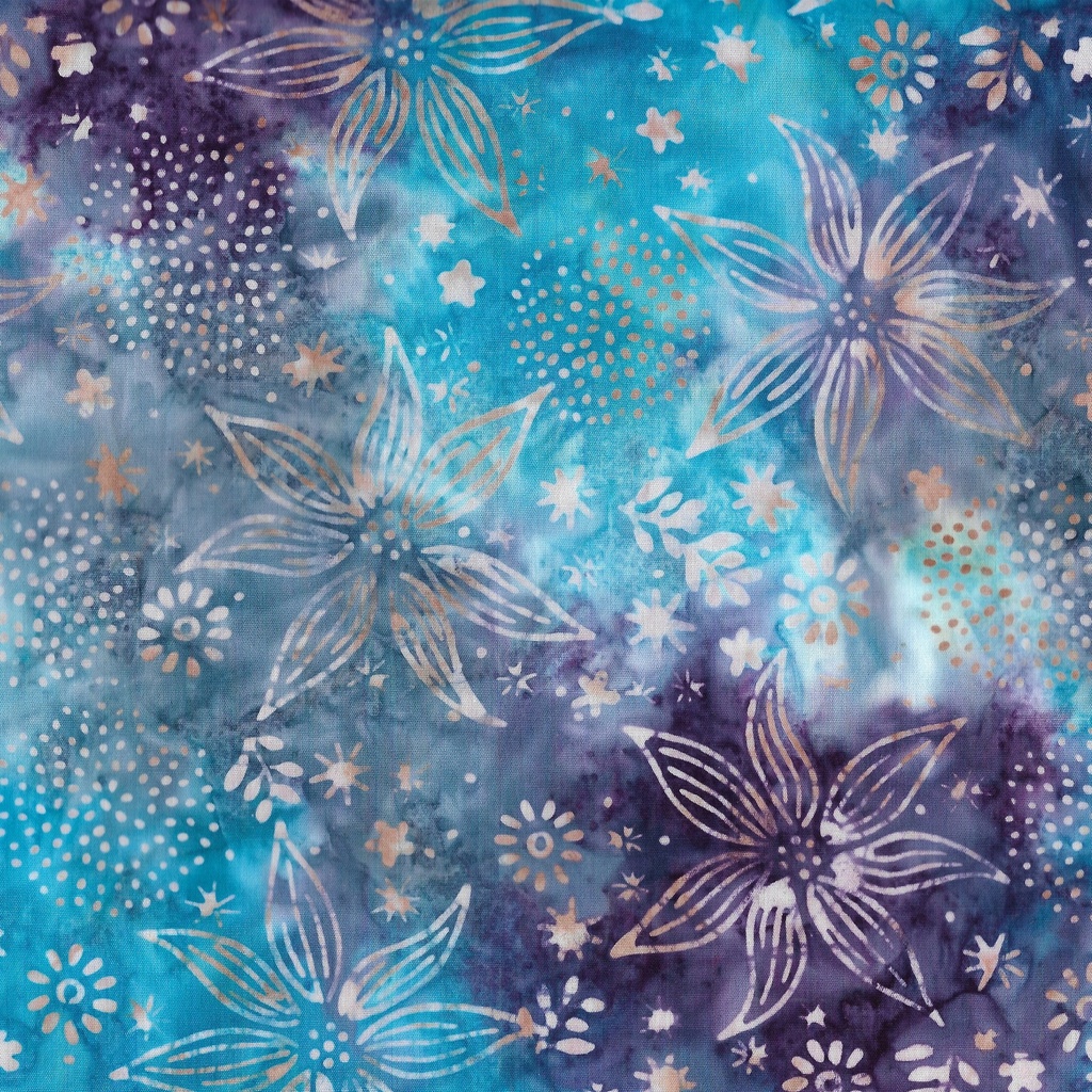 712408875 / Large Floral Mix-Multi Purple Blue Grey Twilight