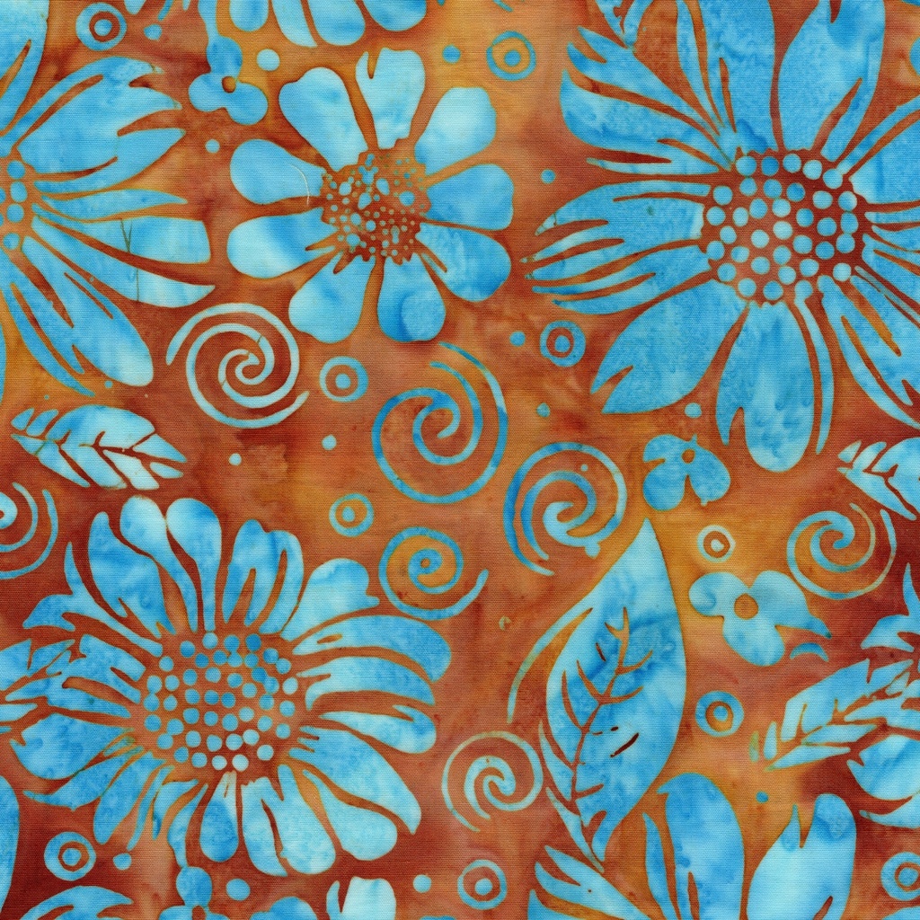 [712522074] 712522074 / Large Floral-Brown Cinnamon