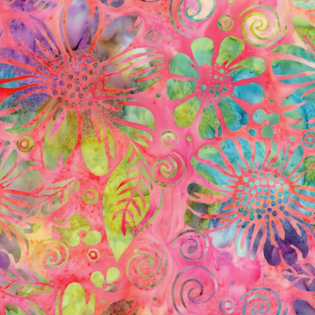 [712522824] 712522824 / Large Floral-Multi Peach Teal