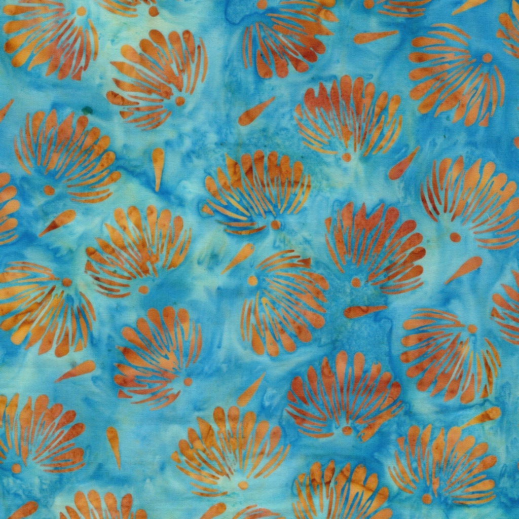 712526925 / Floral Fan Tossed-Teal Mermaid