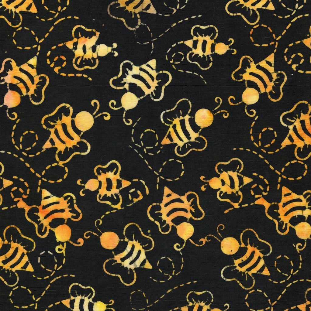 712602704 / Honey Bees Flowers-Black