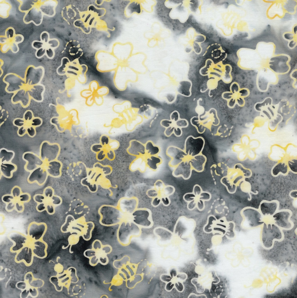 [712605710] 712605710 / Bees and Buds-Grey Drizzle