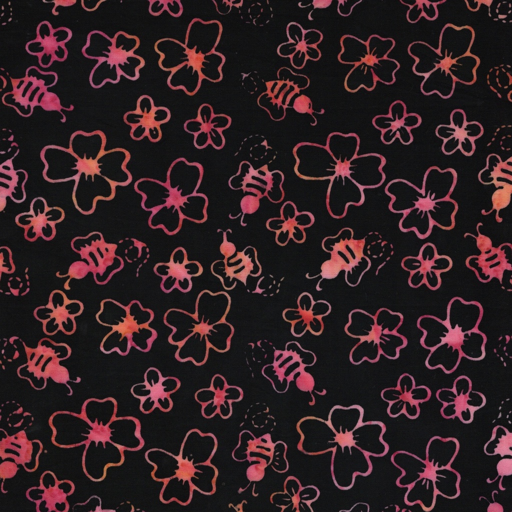712605795 / Bees and Buds--Black