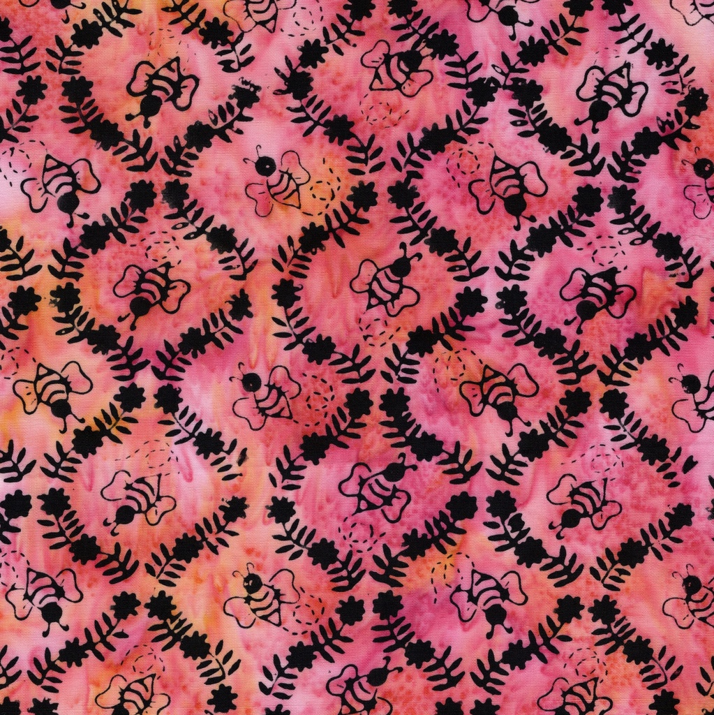 [712606810] 712606810 / Bees in the Trellis-Multi Pink Orange Sunset