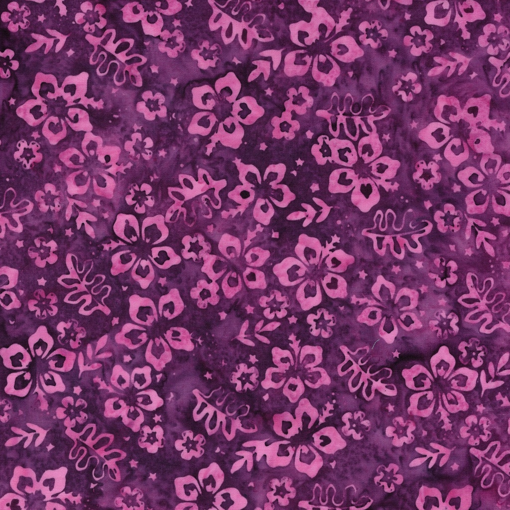 [812603195] 812603195 / Leaves and Flowers-Pink Sangria