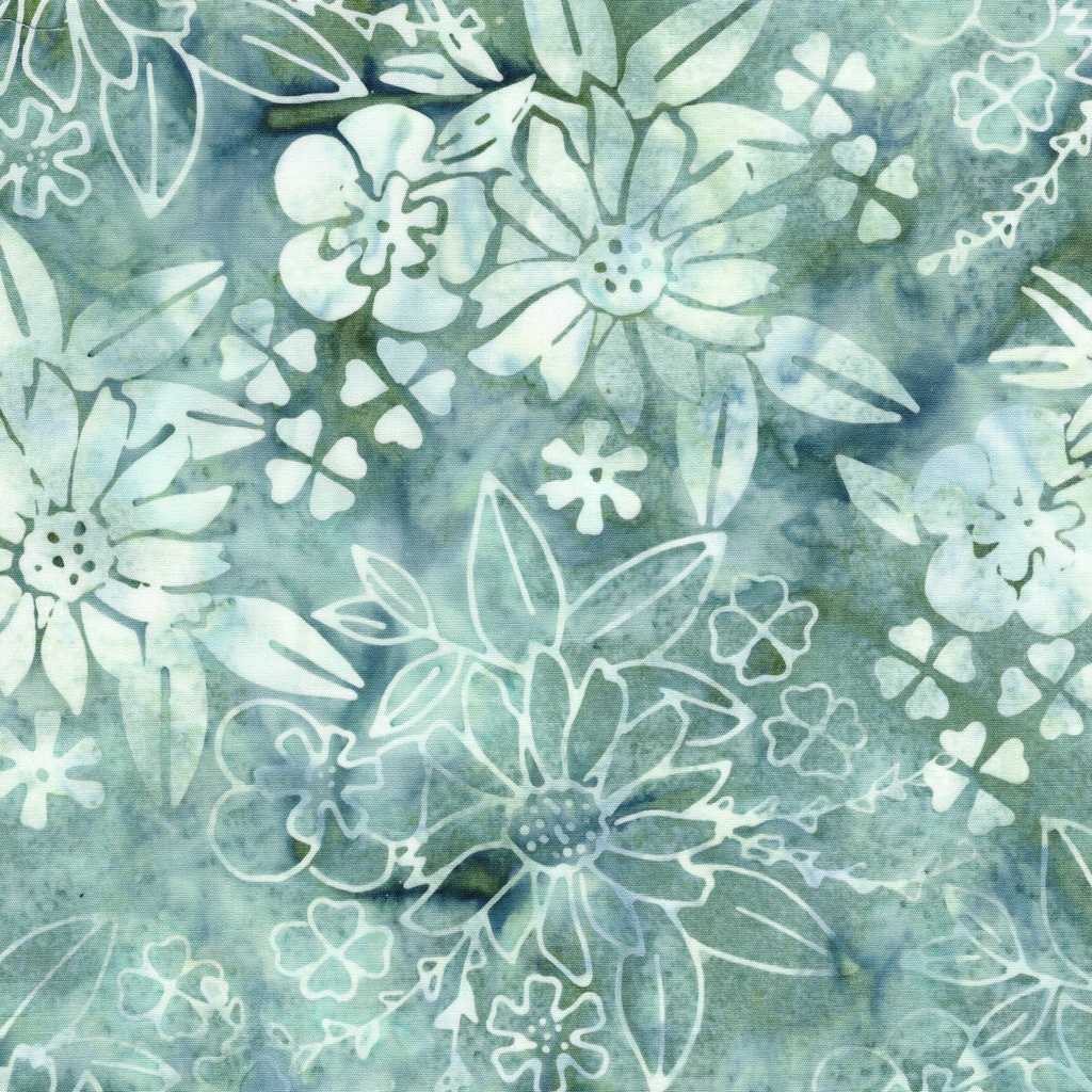 [912501855] 912501855 / Floral Spray-Multi Grey Teal Iceberg