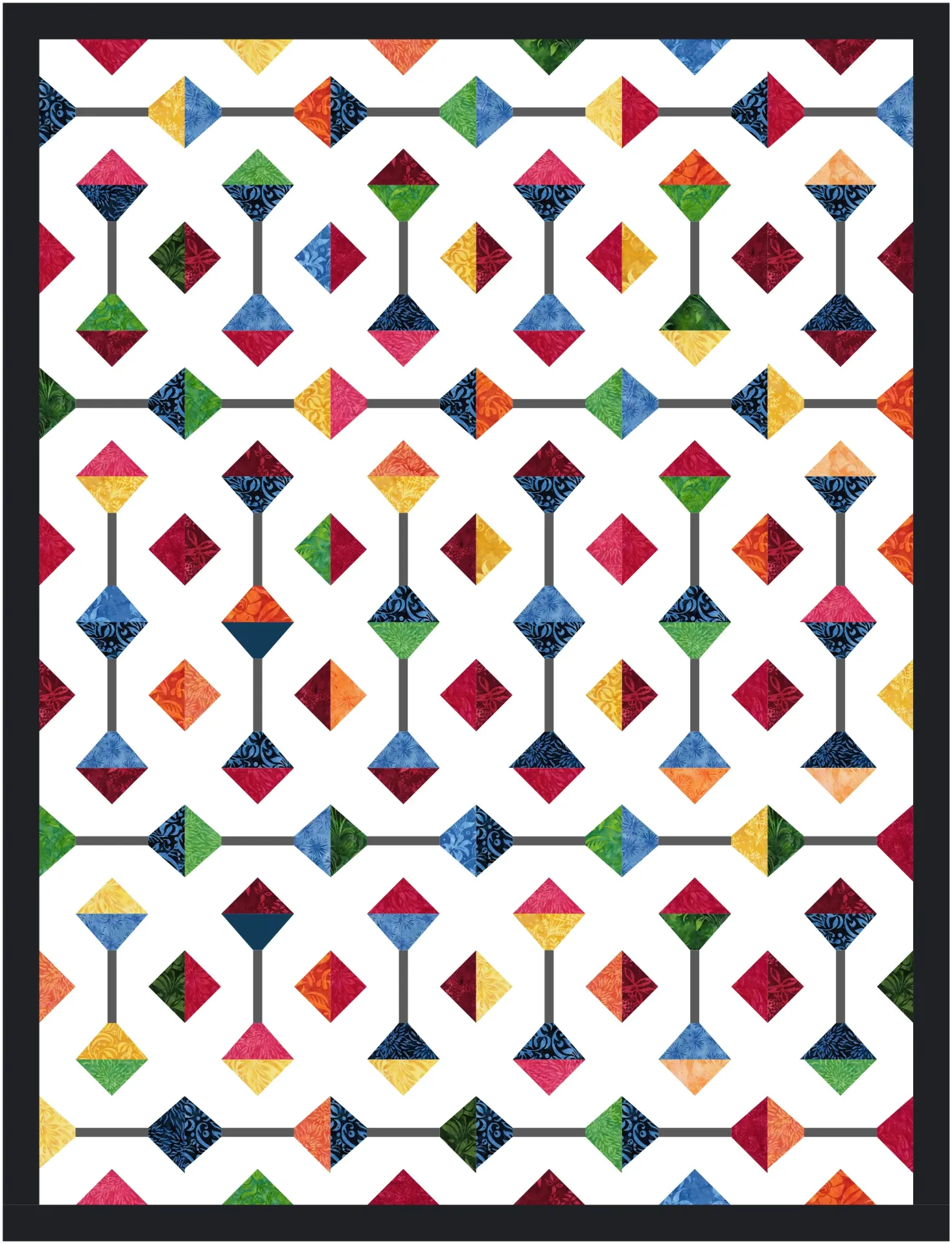 Prismatic Lattice Kit / Prismatic Lattice Quilt Kit, with fabrics and pattern