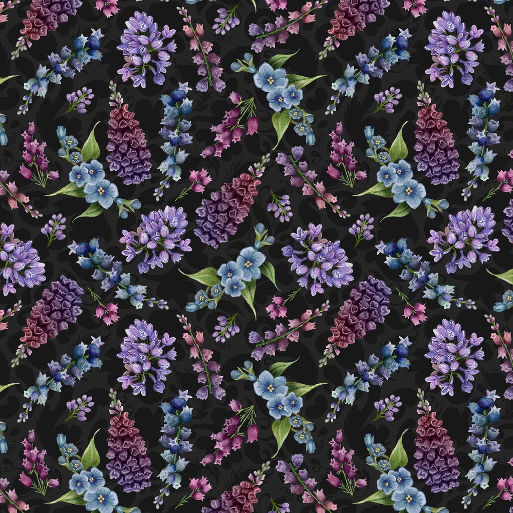 W100-006-745 / Small Floral-Black